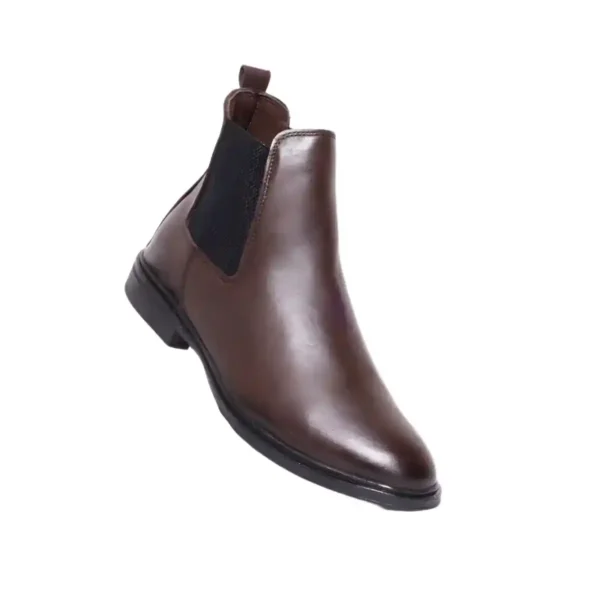Bottine Chelsea Élégante en Cuir Marron Chocolat